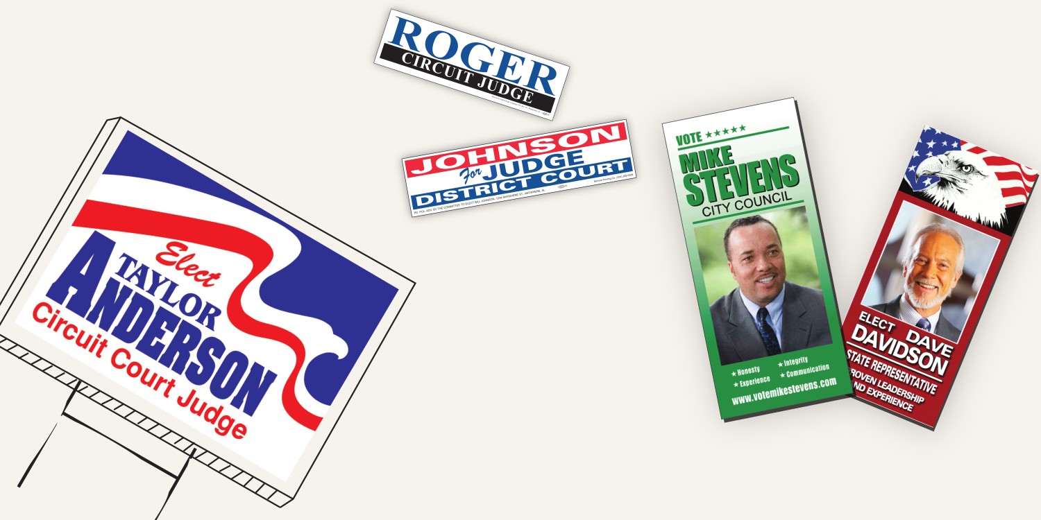 Political campaign yard signs